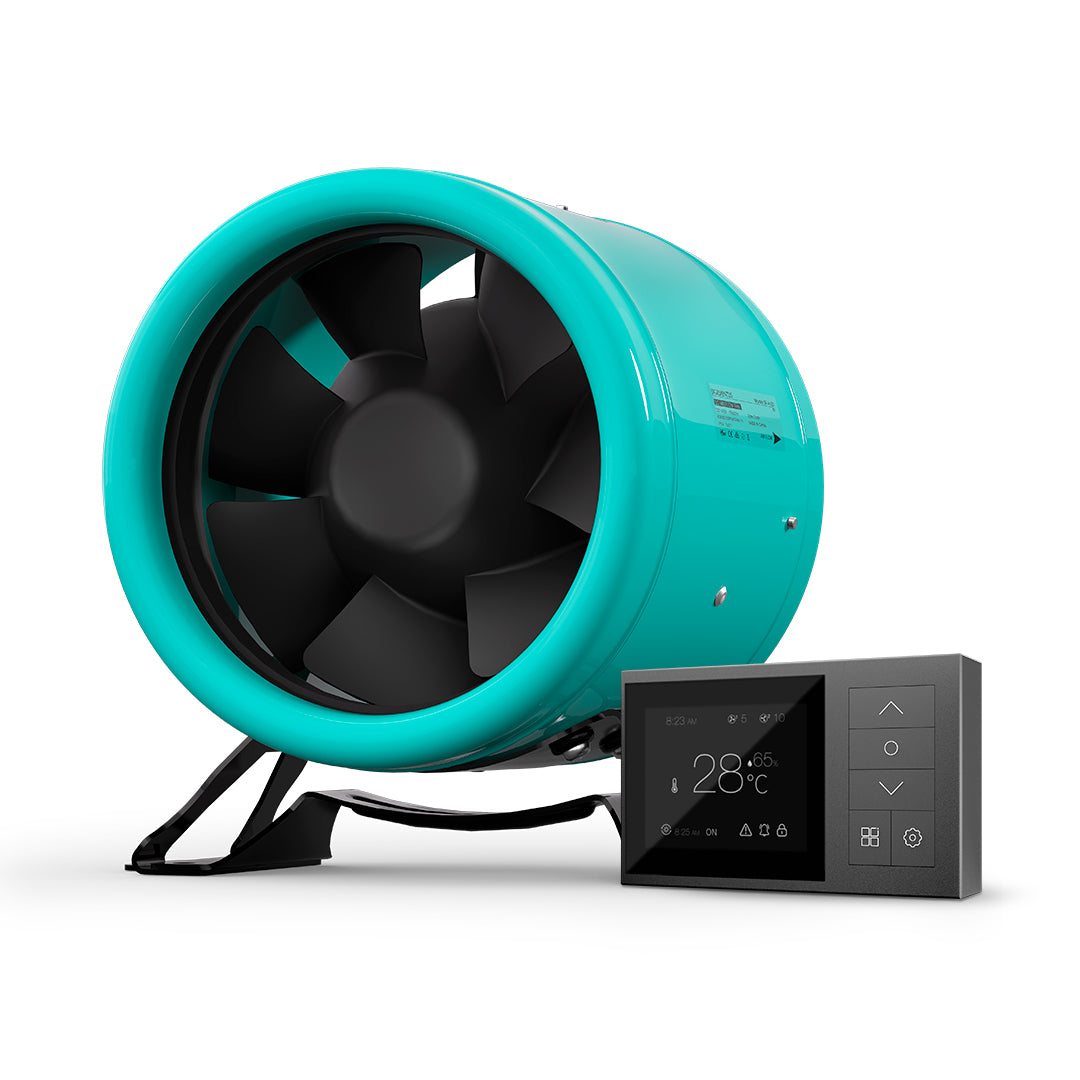 SigilVentus PROLINE 5” EC Inline Duct Fan System with Temperature & Humidity Controller, 5-Inch