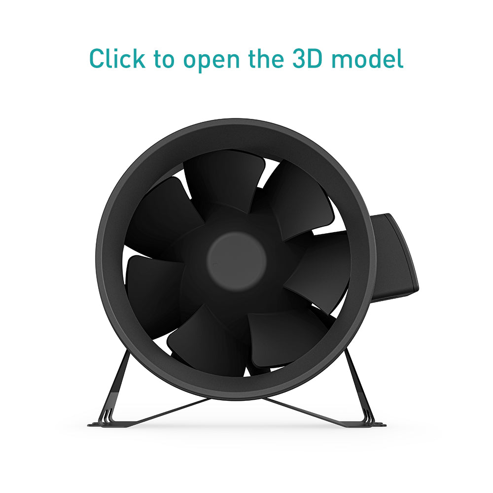 LITELINE 8” EC MixFlow Inline Fan – IP68 Waterproof, Variable Speed Control